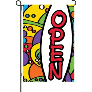 12 in. OPEN Garden Flag - Rainbow Orbit