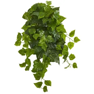 28"  Deluxe London Ivy Hanging Bush Artificial Plant (Set of 3) (Real Touch)