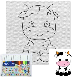 6x6" Printed Canvas Board DIY - Cow