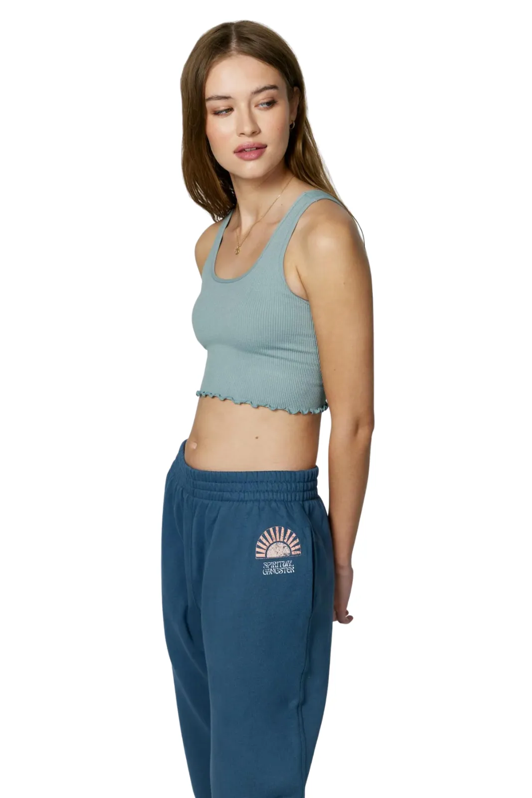 Amor Crop Tank, Stormie Blue