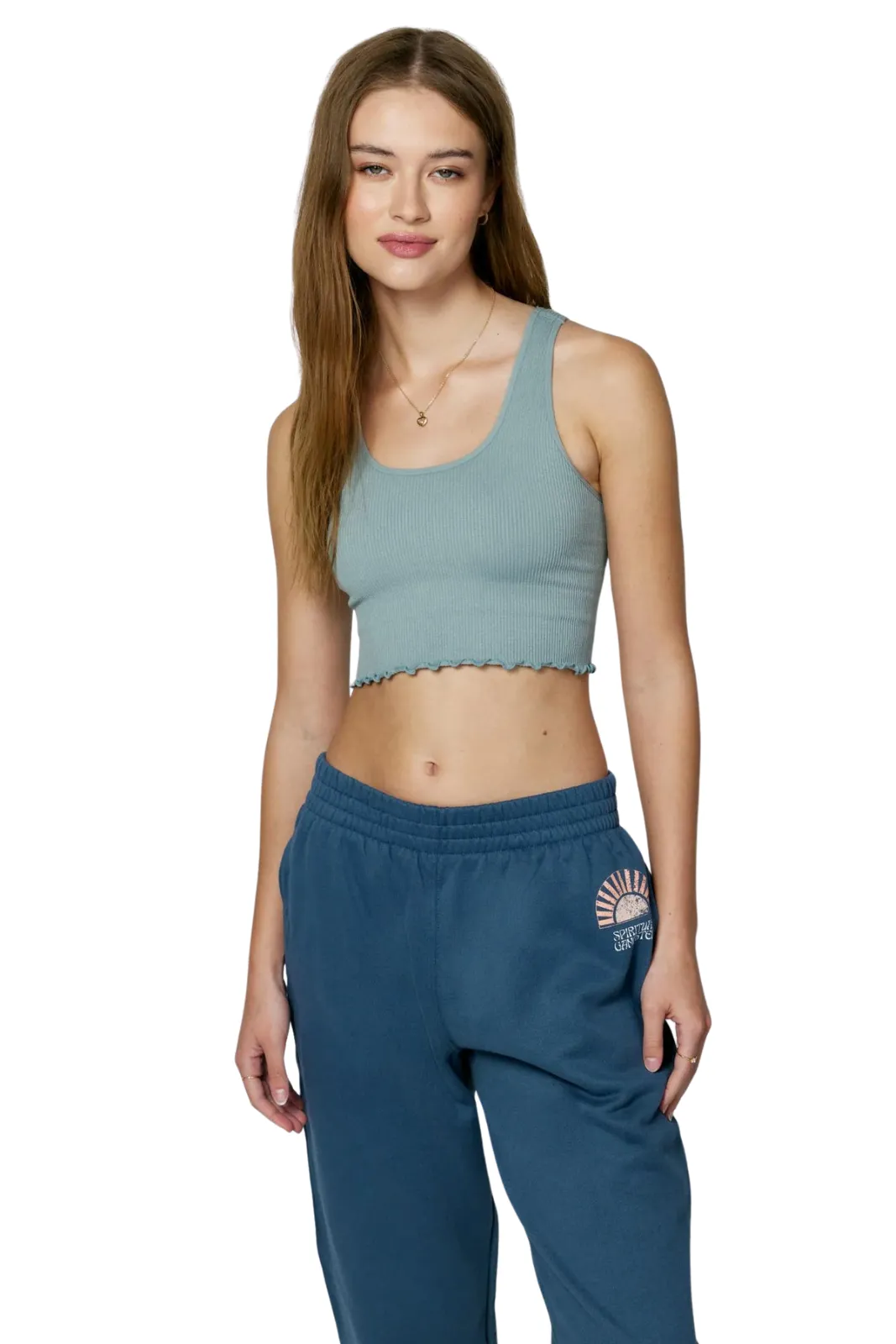 Amor Crop Tank, Stormie Blue