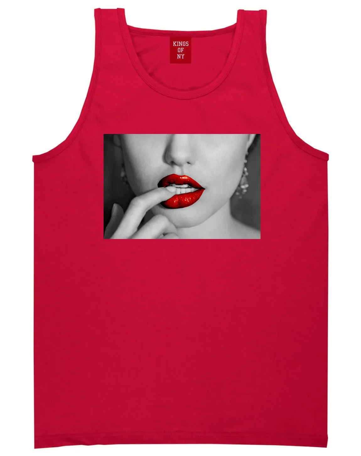 Angelina Red Lips Sexy Tank Top