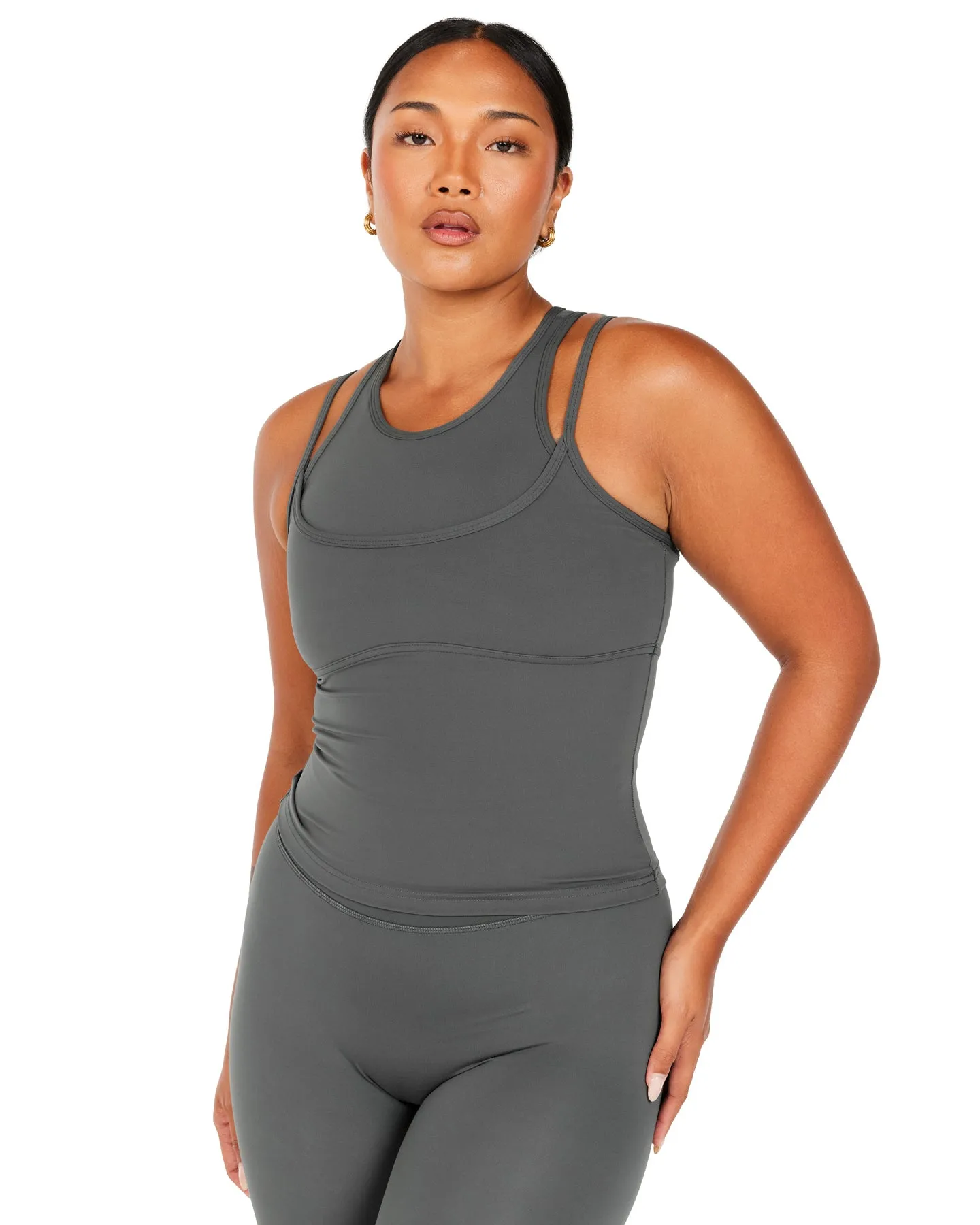 Aura Double Tank - Cloud Grey