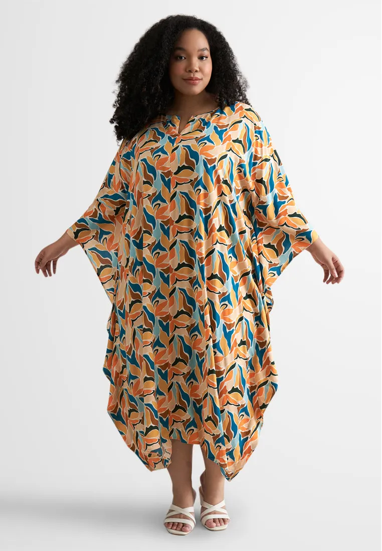 Bathia Cotton Rayon Lounge Caftan Dress