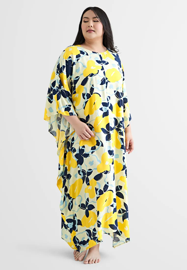 Bathia Cotton Rayon Lounge Caftan Dress