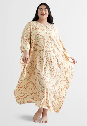 Bathia Cotton Rayon Lounge Caftan Dress