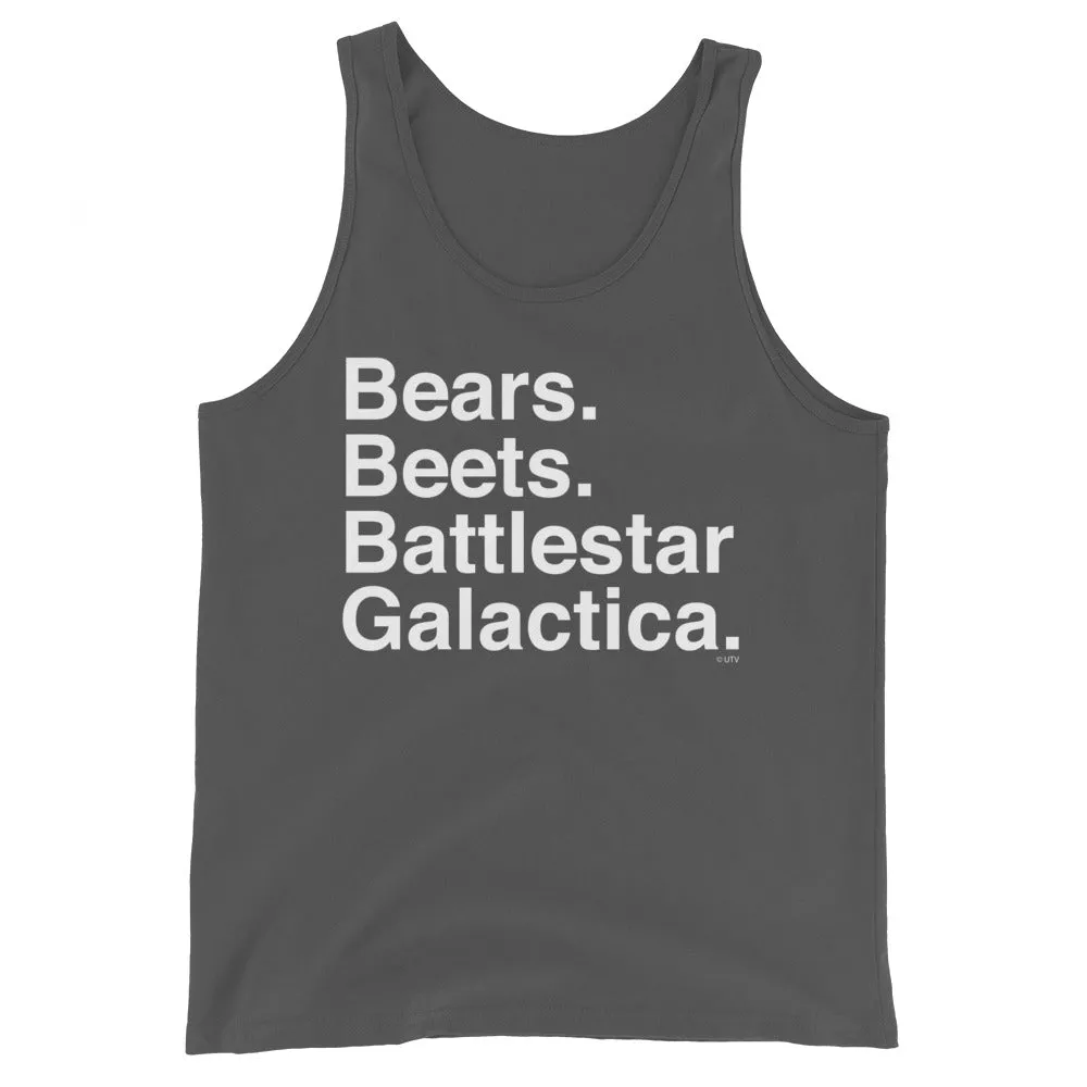 Bears. Beets. BSG. Unisex Tank Top