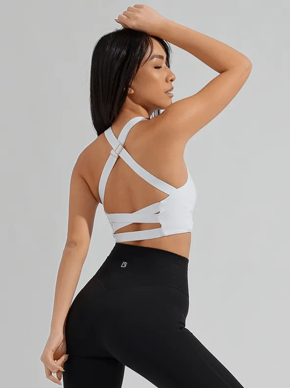 Candy Wrap Sports Bra - White