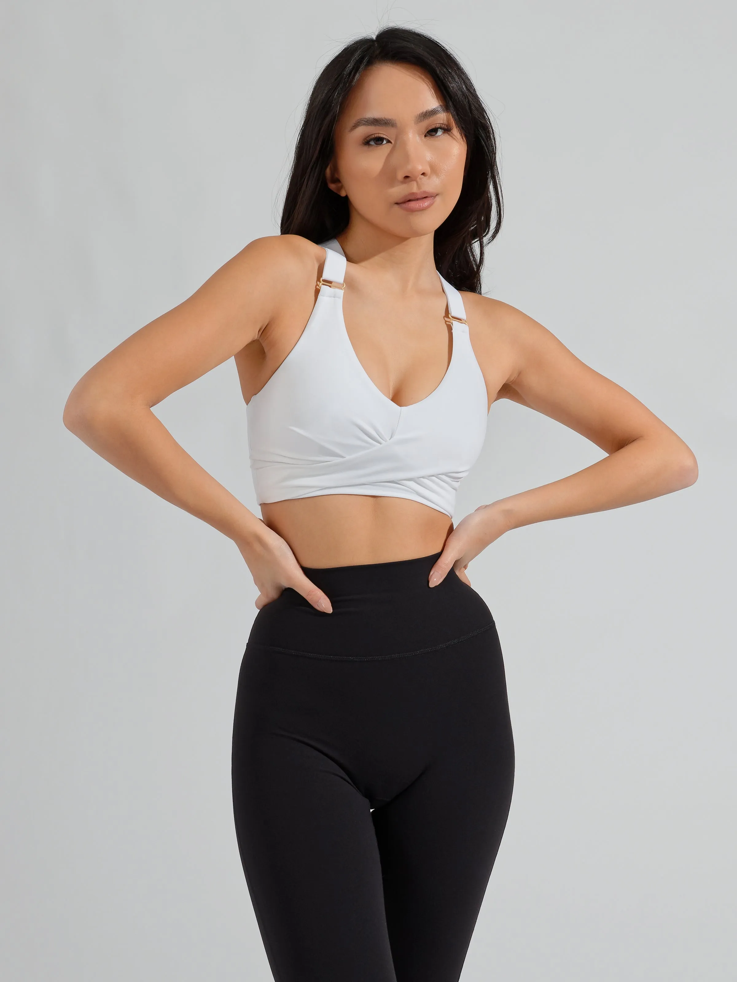 Candy Wrap Sports Bra - White