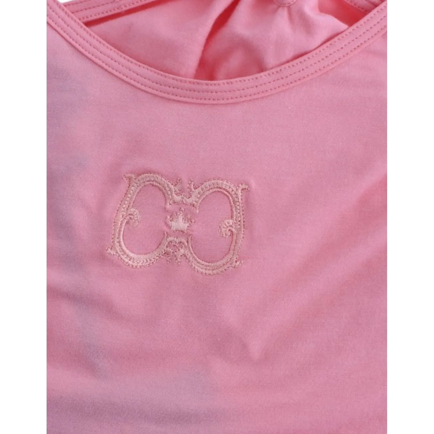 Cavalli Chic Pink Cotton Blend Tank Top