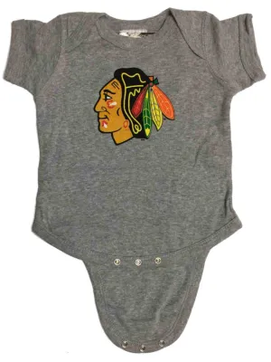 Chicago Blackhawks SAAG BABY INFANT Gray Lap Shoulder One Piece Outfit