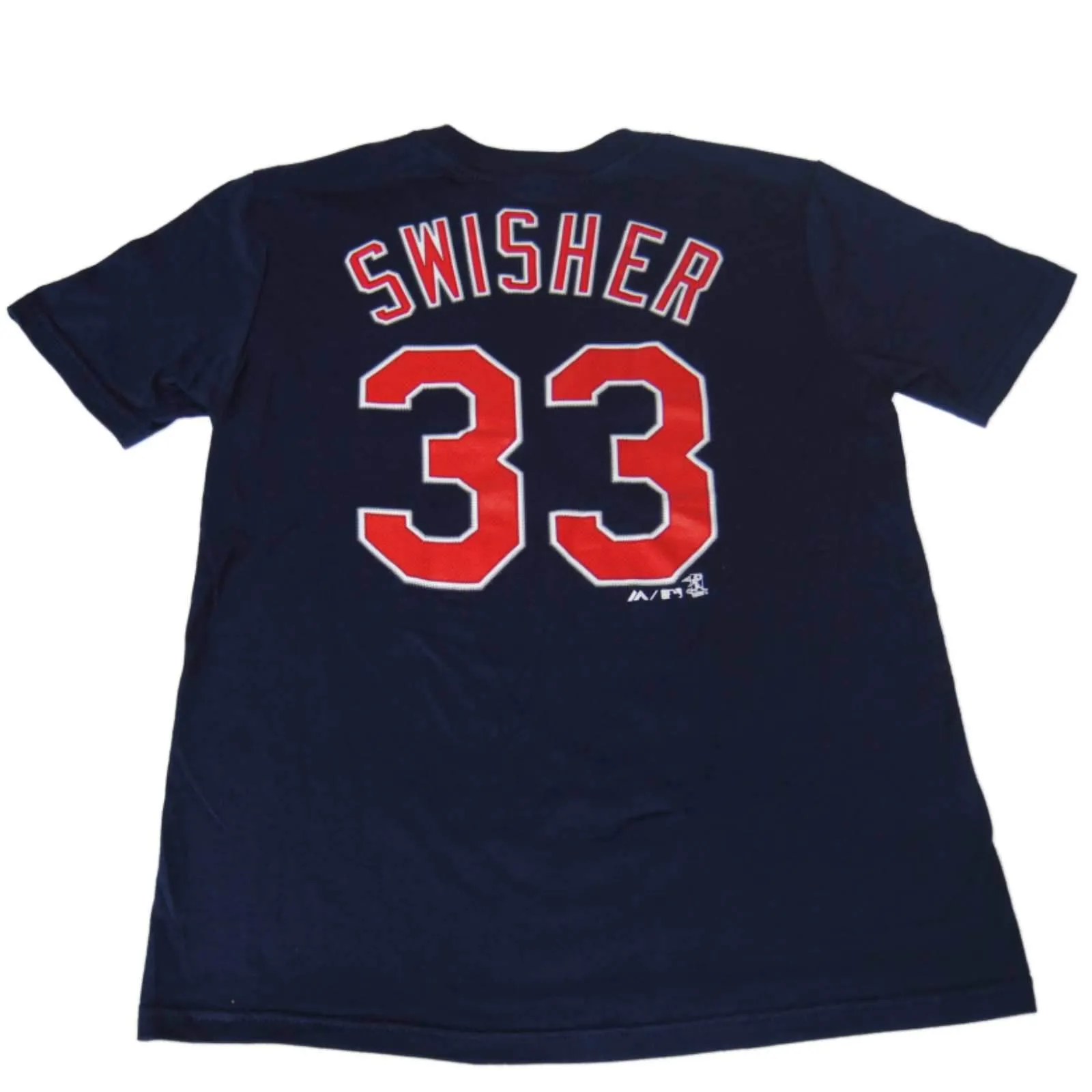 Cleveland Indians Majestic Youth Navy Nick Swisher #33 Cotton Player T-Shirt (M)