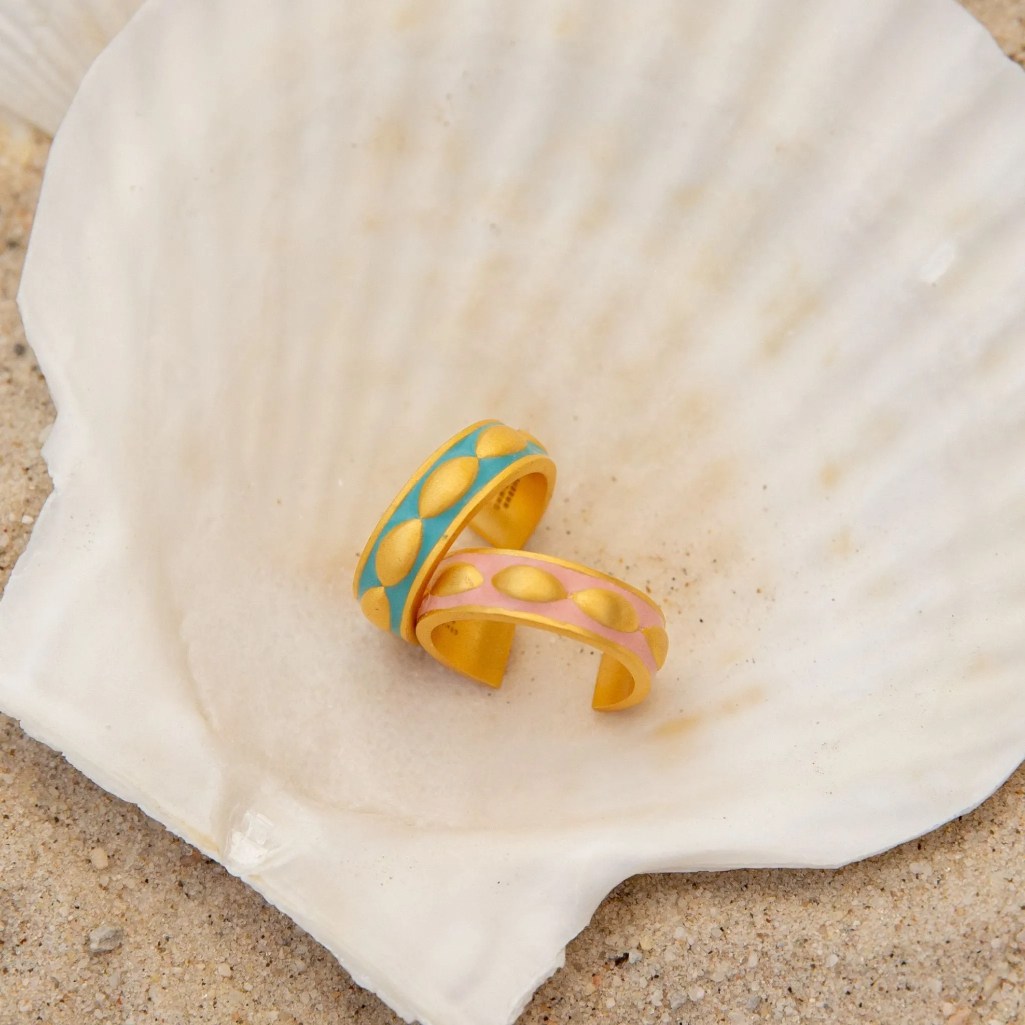 Coastal Pink Enamel Ring