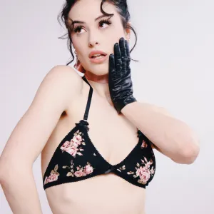 Daphnis Bralette Black Floral Jersey