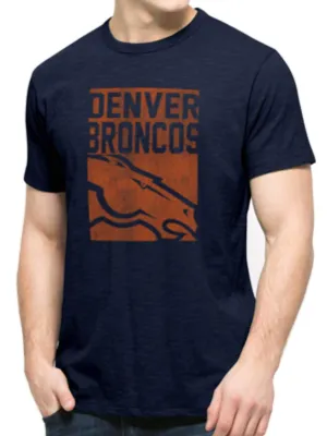 Denver Broncos 47 Brand Midnight Navy Block Logo Soft Cotton Scrum T-Shirt