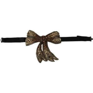 Dolce & Gabbana Elegant Silk Rhinestone Bow Tie