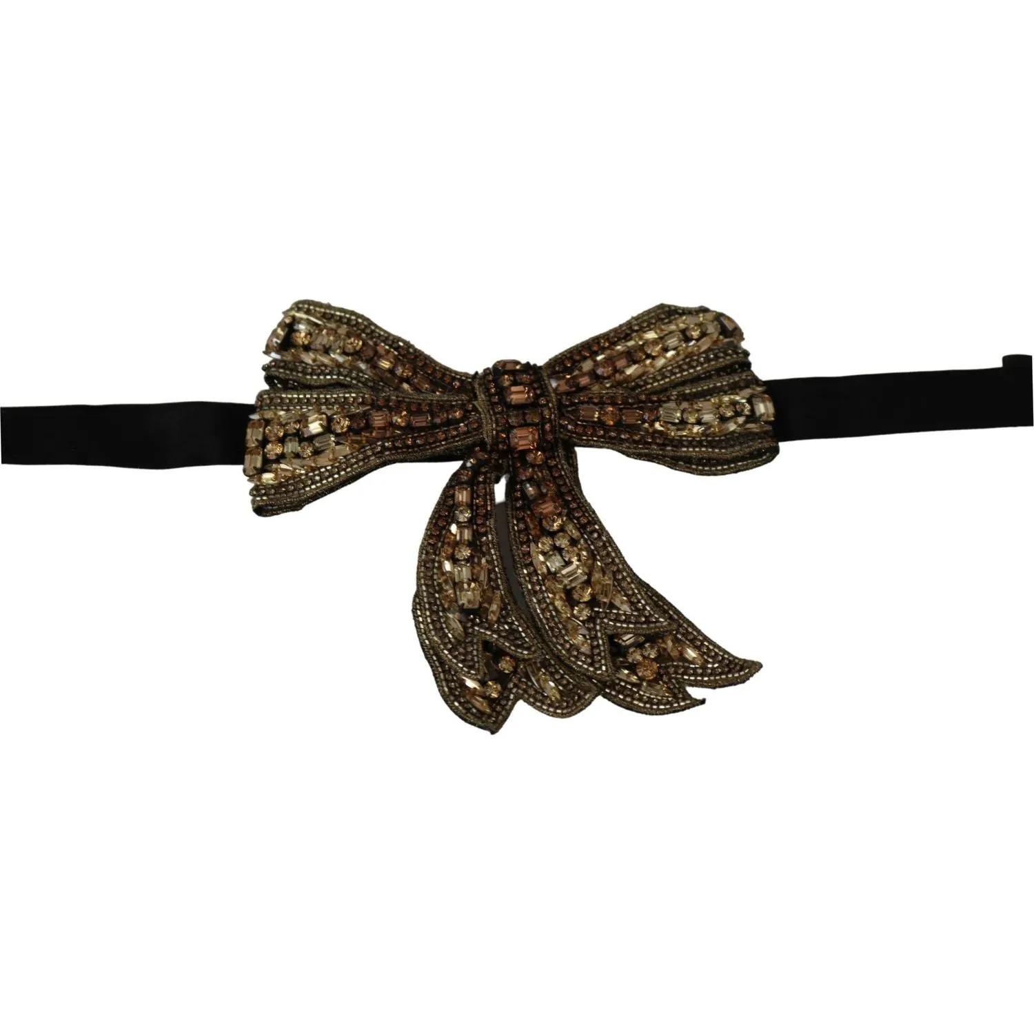 Dolce & Gabbana Elegant Silk Rhinestone Bow Tie