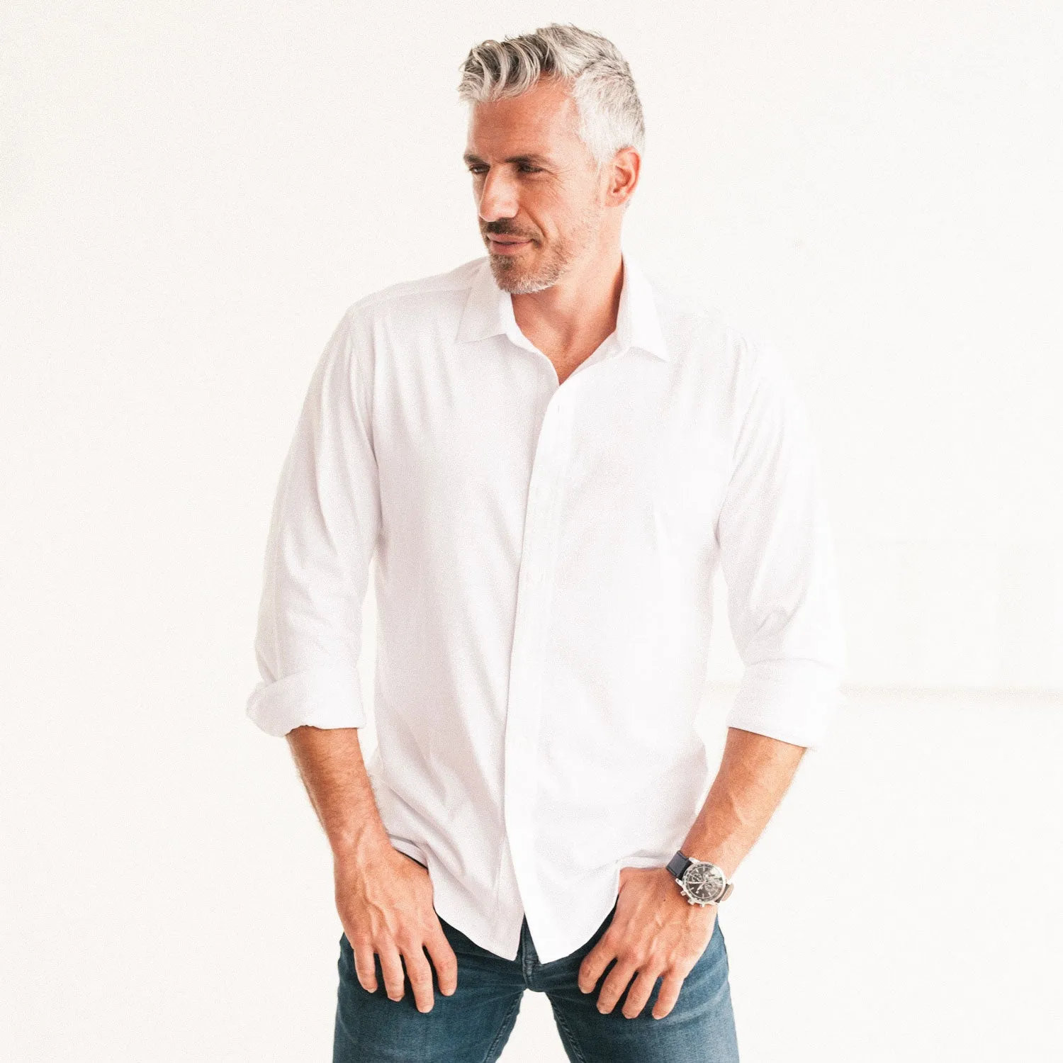 Essential T-Shirt Shirt - Pure White Cotton Jersey