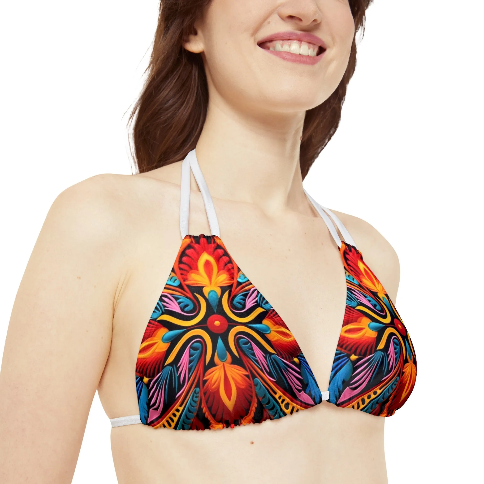 Floral Strappy Bikini Set (AOP)