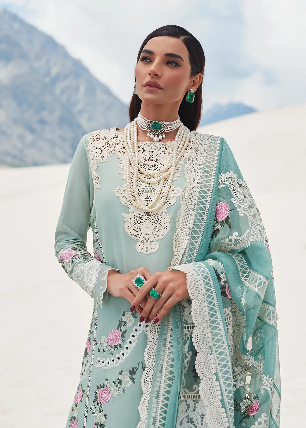 Green Lawn Suit - Saira Shakira X Crimson Luxury Lawn '23 - Serendipity - D3B