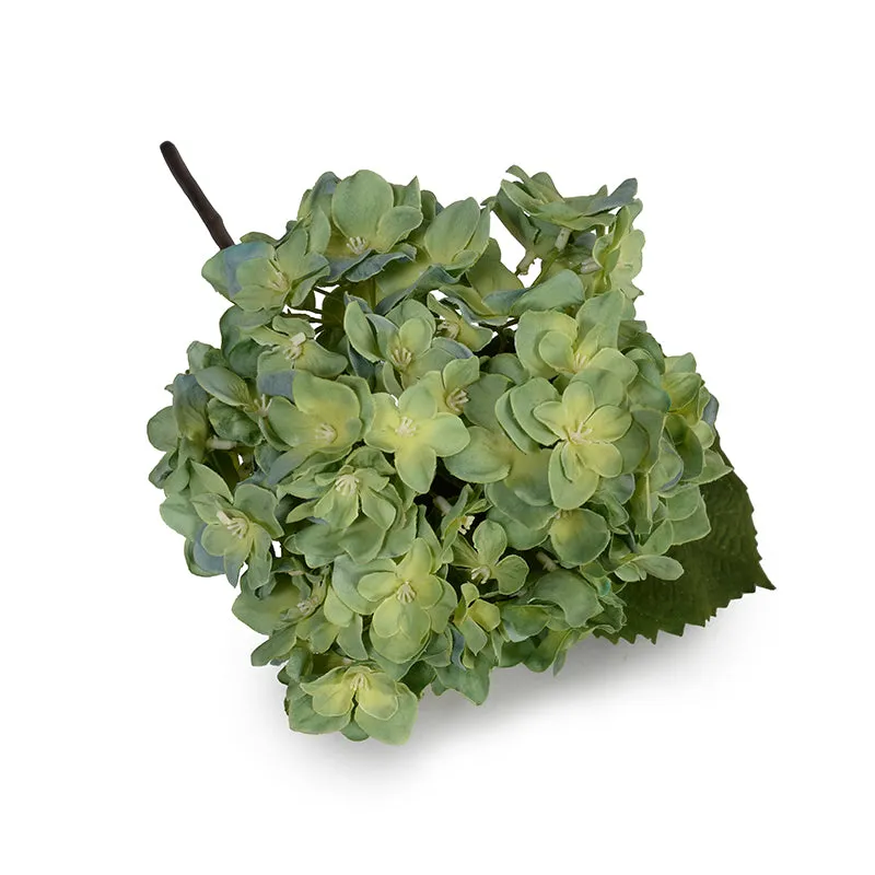 Hydrangea Flower Stem, 18"L - Blue-green