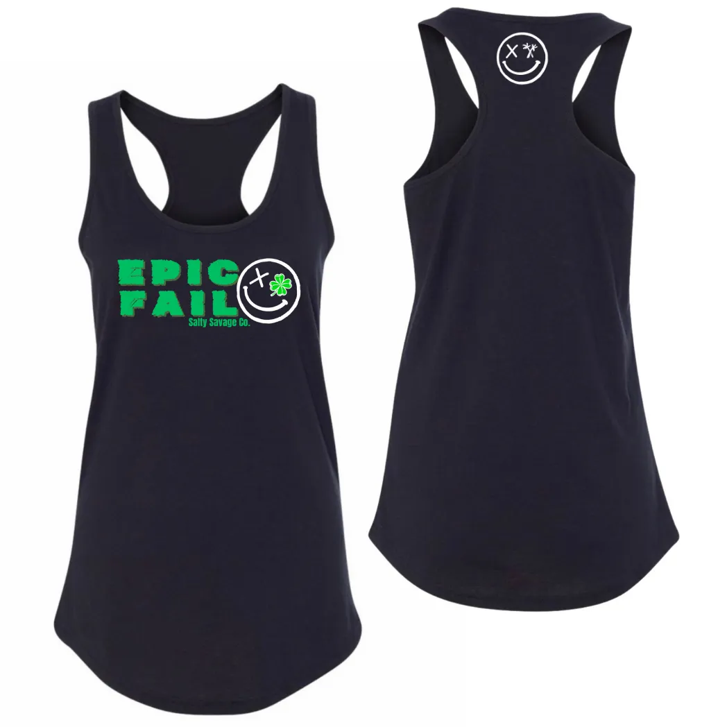 Ladies "EPIC FAIL" Racerback Tank | Green | St. Patrick’s Day