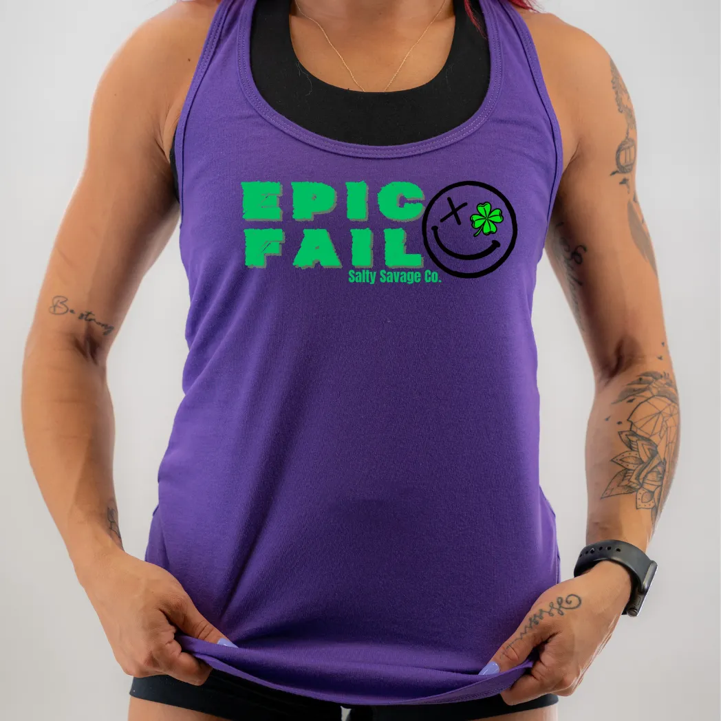 Ladies "EPIC FAIL" Racerback Tank | Green | St. Patrick’s Day