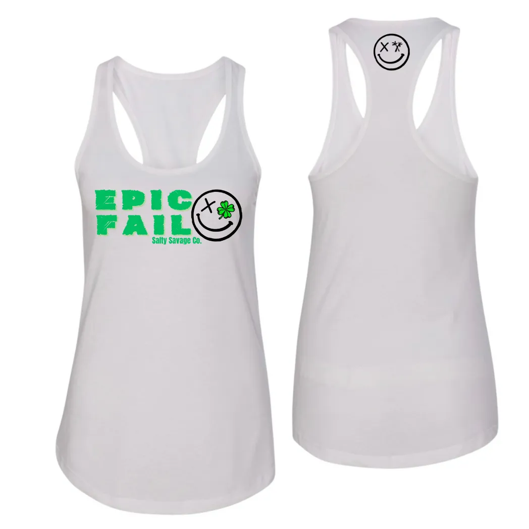 Ladies "EPIC FAIL" Racerback Tank | Green | St. Patrick’s Day