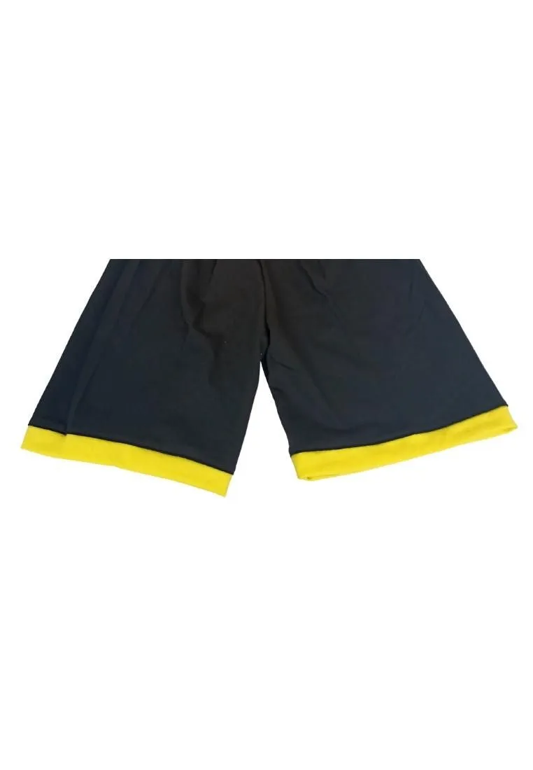 Landmark Muscle Set Cool Dude with Leaves Patch Pocket Print and Plain Shorts Black/Yellow