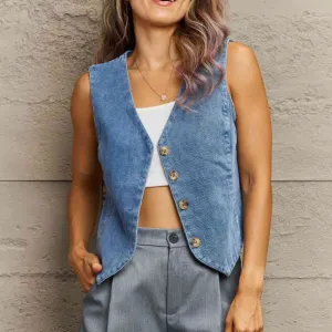 Lyra Denim Look Waistcoat