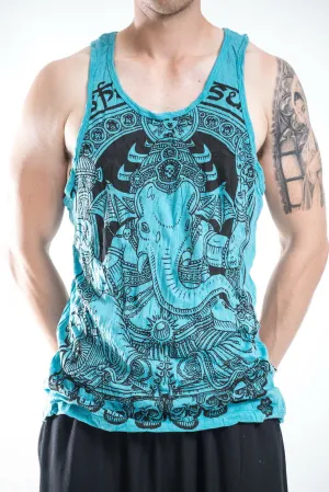 Mens Batman Ganesh Tank Top in Turquoise