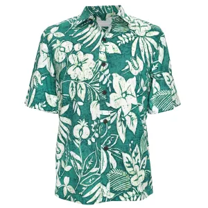 Men's Cotton Shirt - Makana Yukata Green