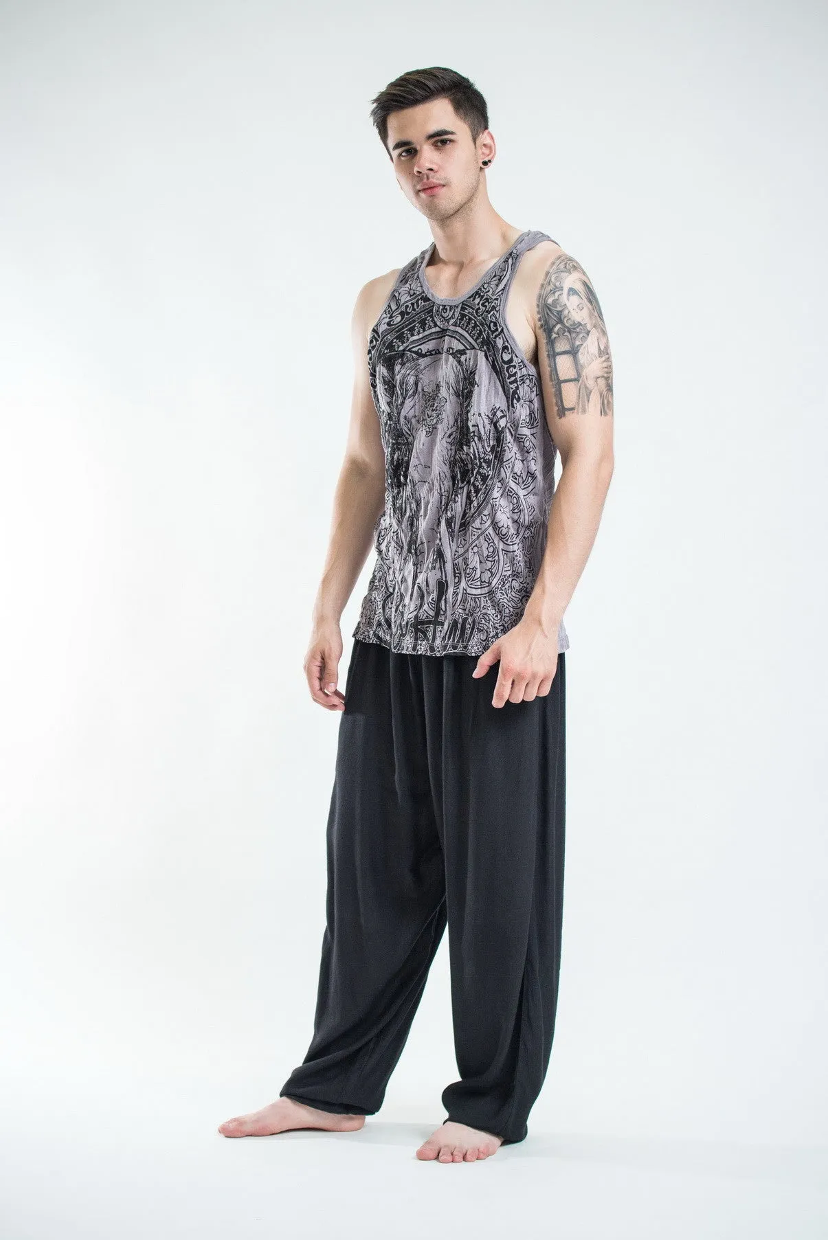 Mens Wild Elephant Tank Top in Gray