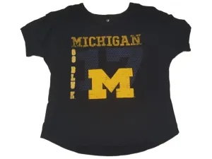 Michigan Wolverines Colosseum WOMENS Navy Oversized Short Sleeve T-Shirt (M)