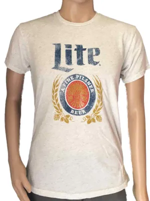 Miller Lite Brewing Company Retro Brand Heather Gray Vintage Beer T-Shirt