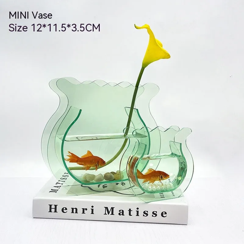 New Creative Acrylic Fish Tank Vase Office Leisure Decoration