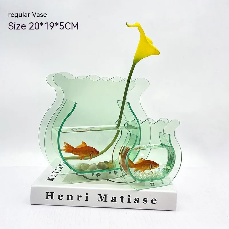 New Creative Acrylic Fish Tank Vase Office Leisure Decoration