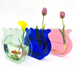 New Creative Acrylic Fish Tank Vase Office Leisure Decoration