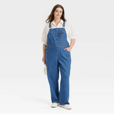 New - Women's 90's Baggy Jumpsuit - Universal Thread Medium Wash 24