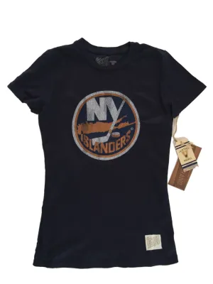 New York Islanders Retro Brand WOMEN Navy Vintage Crew Neck Cotton T-Shirt