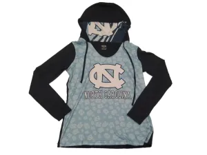 North Carolina Tar Heels CS WOMENS Blue Burnout Style LS Hooded T-Shirt (M)