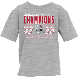 Ohio State Buckeyes Blue 84 2015 College Football Champions Youth Gray T-Shirt