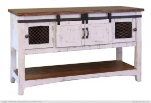 PUEBLO WHITE SOFA TABLE