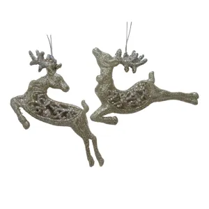 Pure Christmas Lace Deer Hanging Christmas Decoration Champagne Assorted