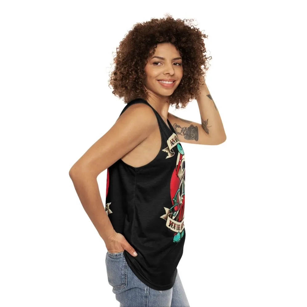 "An Apple a Day You Die Anyway" Unisex Tank Top