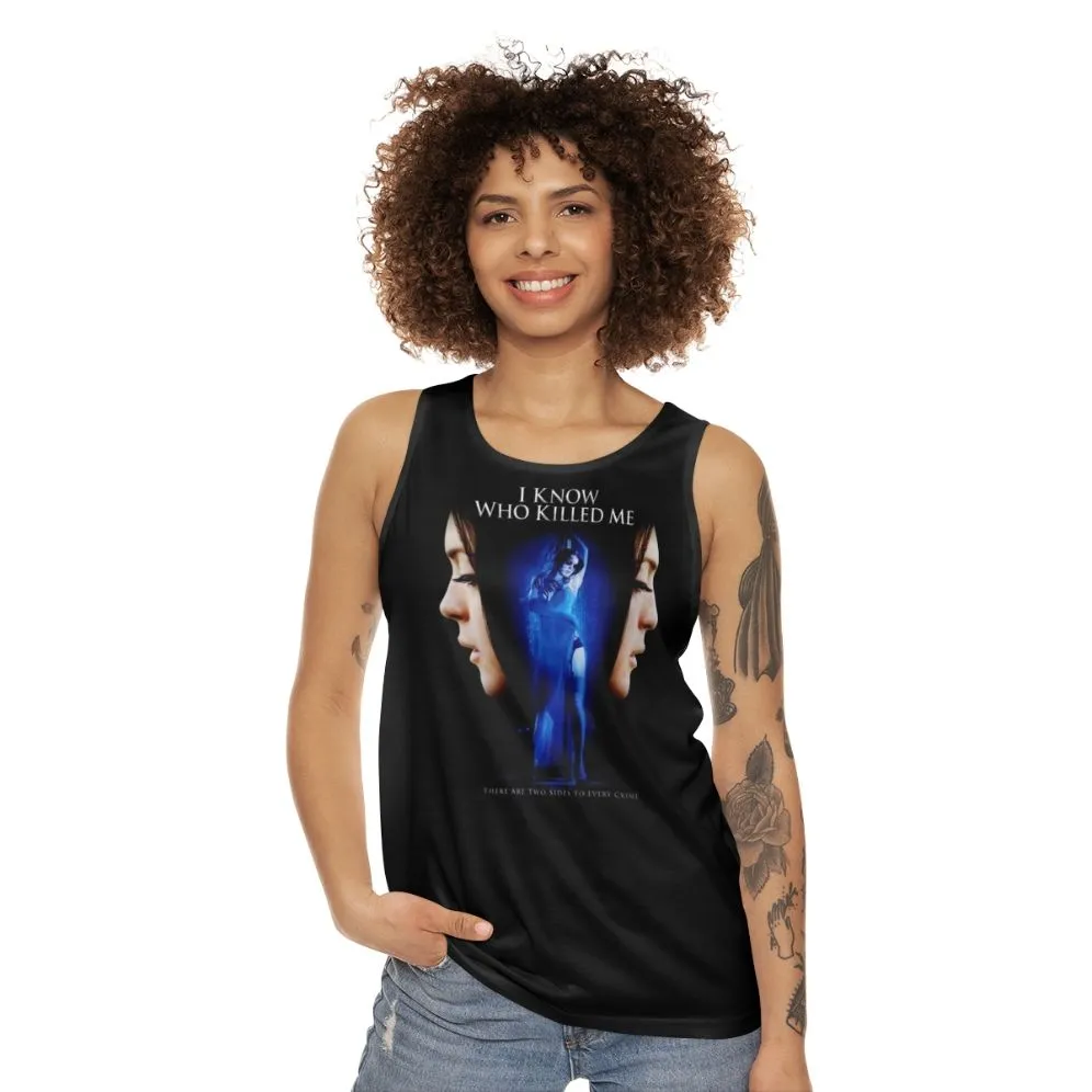 "I Know Who Killed Me" Unisex Tank Top for Cult Movie Fans