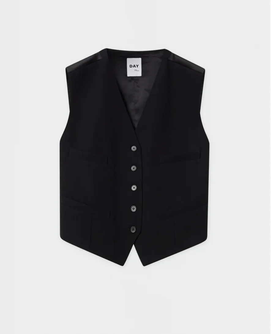 Rudy Black Waistcoat With Satin Back