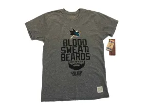 San Jose Sharks Retro Brand Gray Beardgang Blood Sweat and Beards T-Shirt