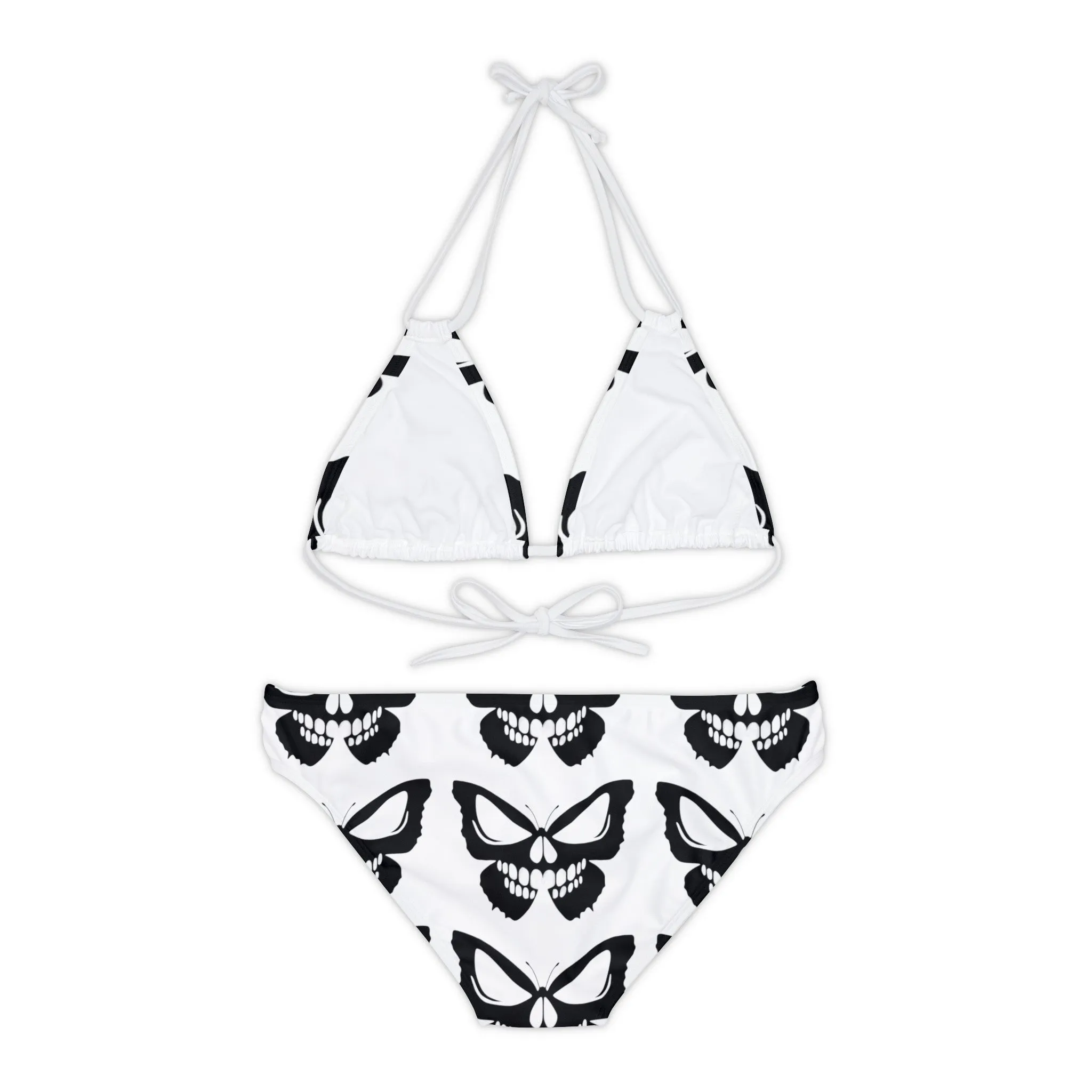 Skull butterfly Strappy Bikini Set (AOP)