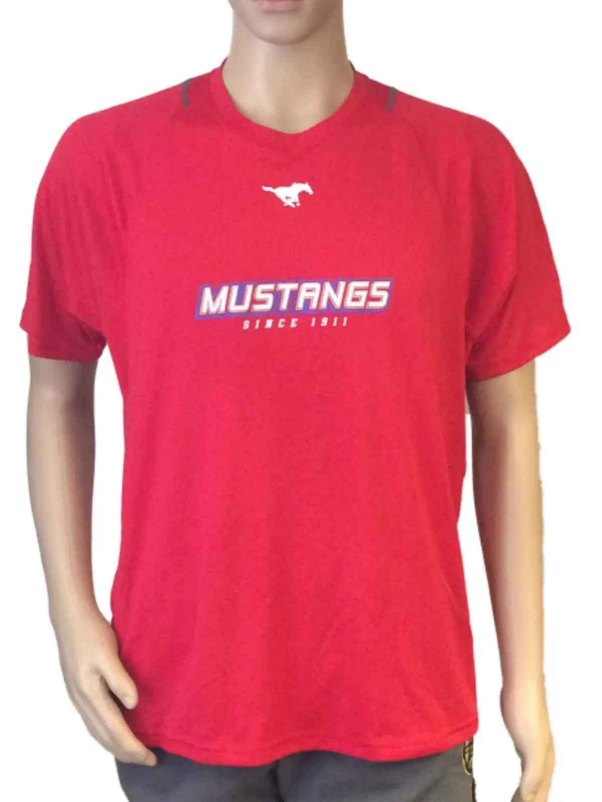 SMU Mustangs Champion Red Power Train Vapor Technology SS T-Shirt. (L)